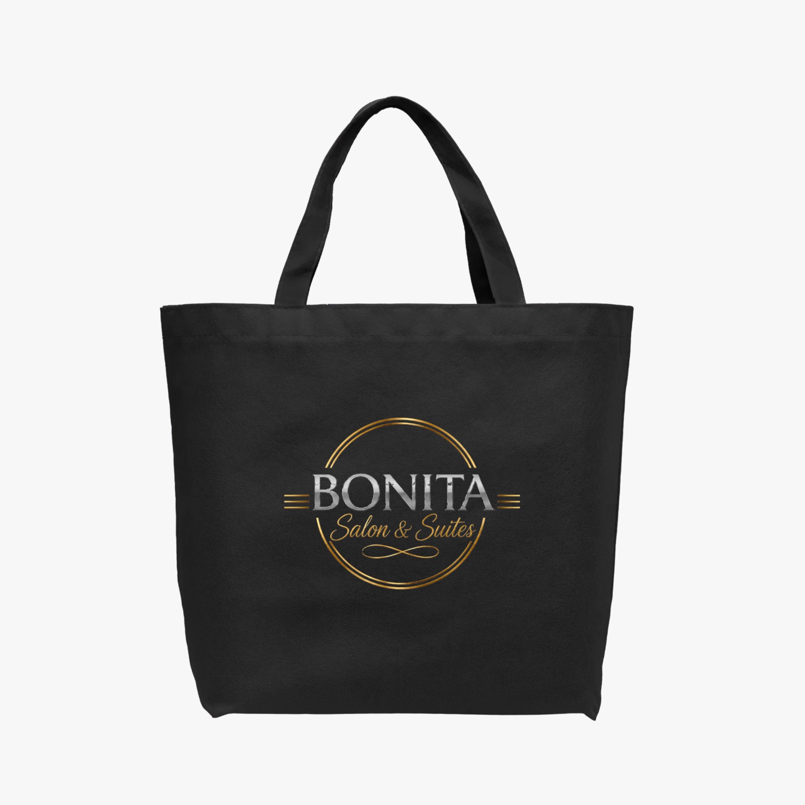 Black Bonita Salon and Suites branded tote bag