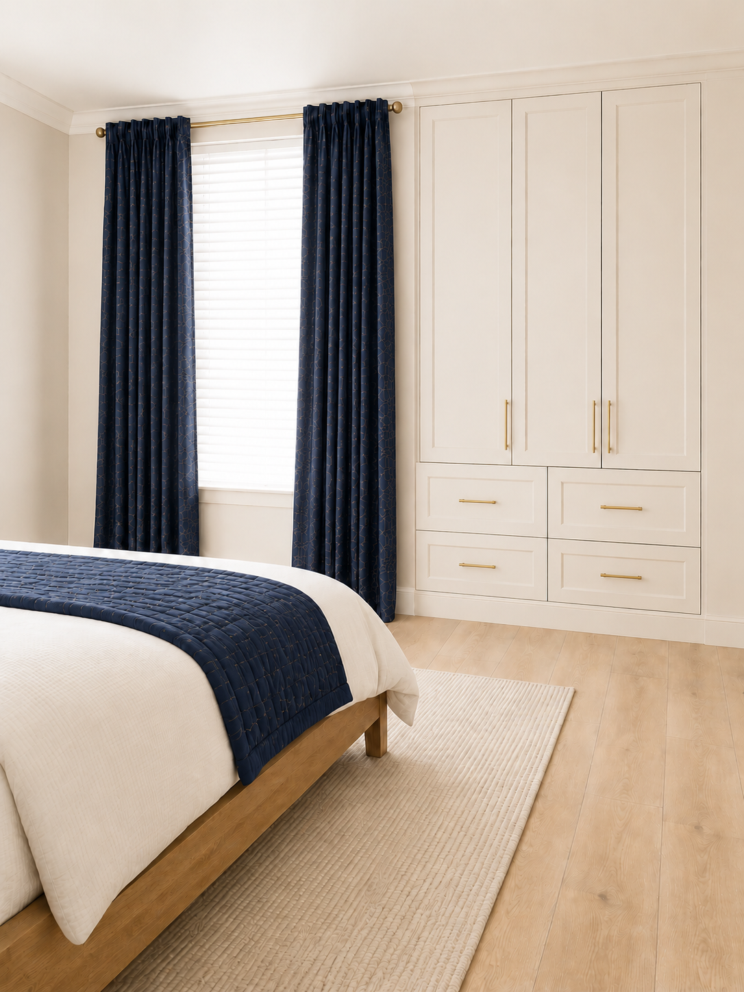 Completed floor-to-ceiling bedroom wardrobe concept